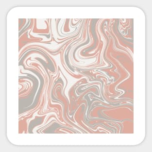 Liquid art, abstract art. Grey, white, red colors. Sticker